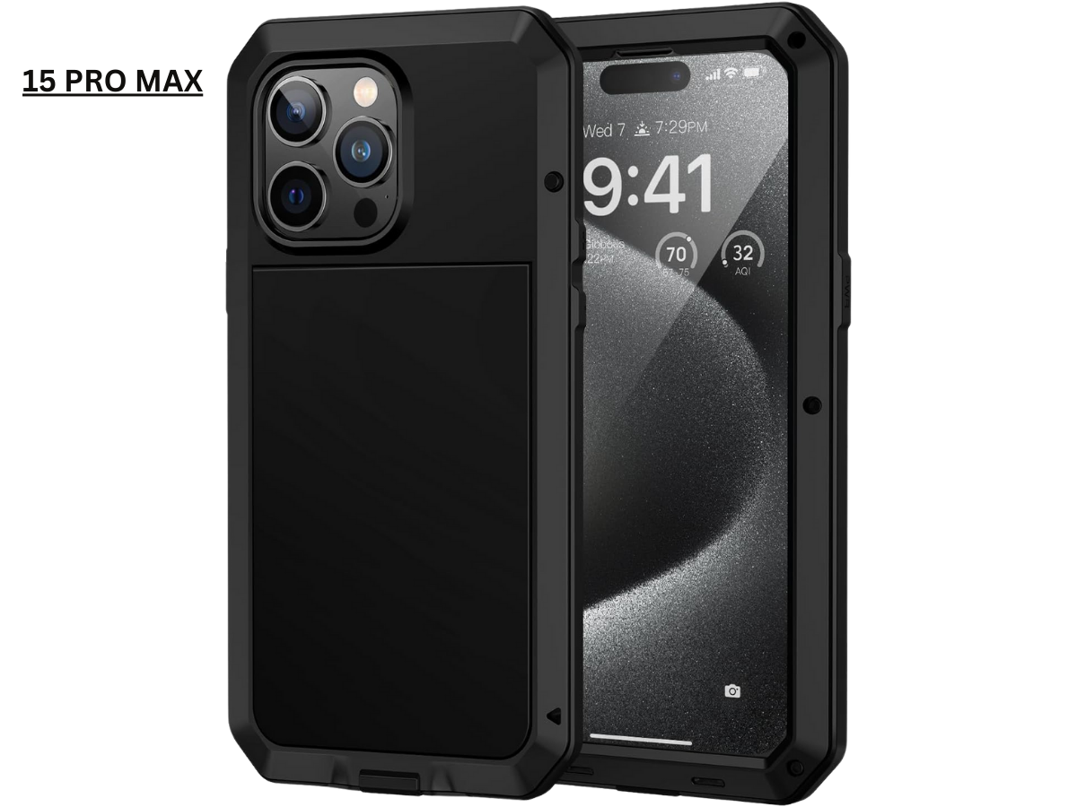 Aluminum Heavy Duty Armor Military Screw Case for iPhone 7-16 Pro Max & S21-S24