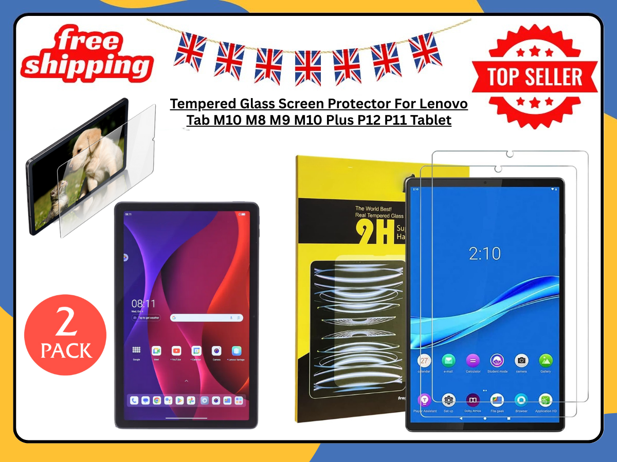 2X Tempered Glass Screen Protector For Lenovo Tab M8 M9 M10 P11 P12 Gen 2 3 UK