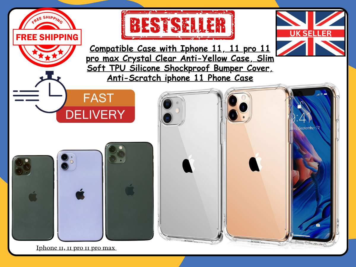 iPhone 11/11 Pro/11 Pro Max Clear Silicone Gel Case – Shockproof TPU Phone Cover