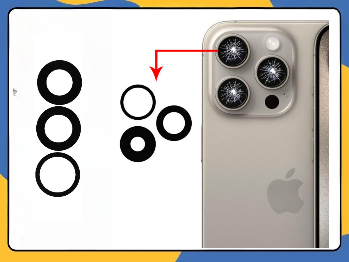 iPhone 15 Pro Max Rear Camera Glass Lens Replacement 3pc Adhesive OEM Quality UK