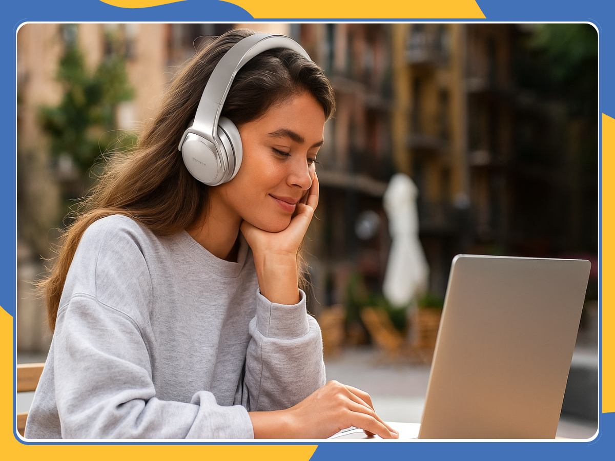 Bluetooth Over-Ear Headphones 2-in-1 Foldable Twist-Out Speaker Bass – UK Stock