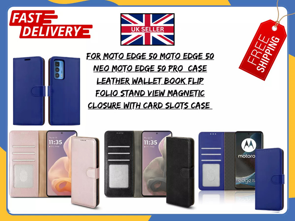 Motorola Edge 50/50 Neo/50 Pro Leather Wallet Flip Case, Shockproof Cover