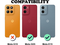 Motorola Moto G05 / E15 Folio Leather Gel Wallet Case Flip Stand Cover