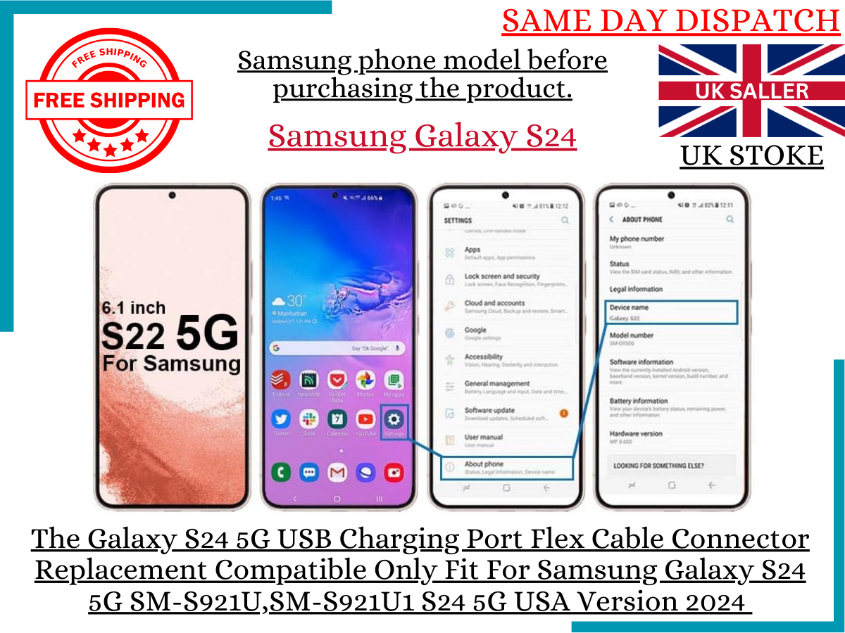 Samsung Galaxy S24 5G SM-S921B Dock Connector, Charging Port & PCB Microphone UK