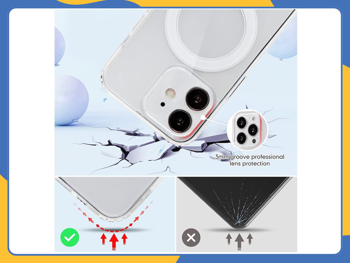 Clear Magnetic iPhone 15 14 13 12 Pro Max Case MagSafe Shockproof Silicone Cover