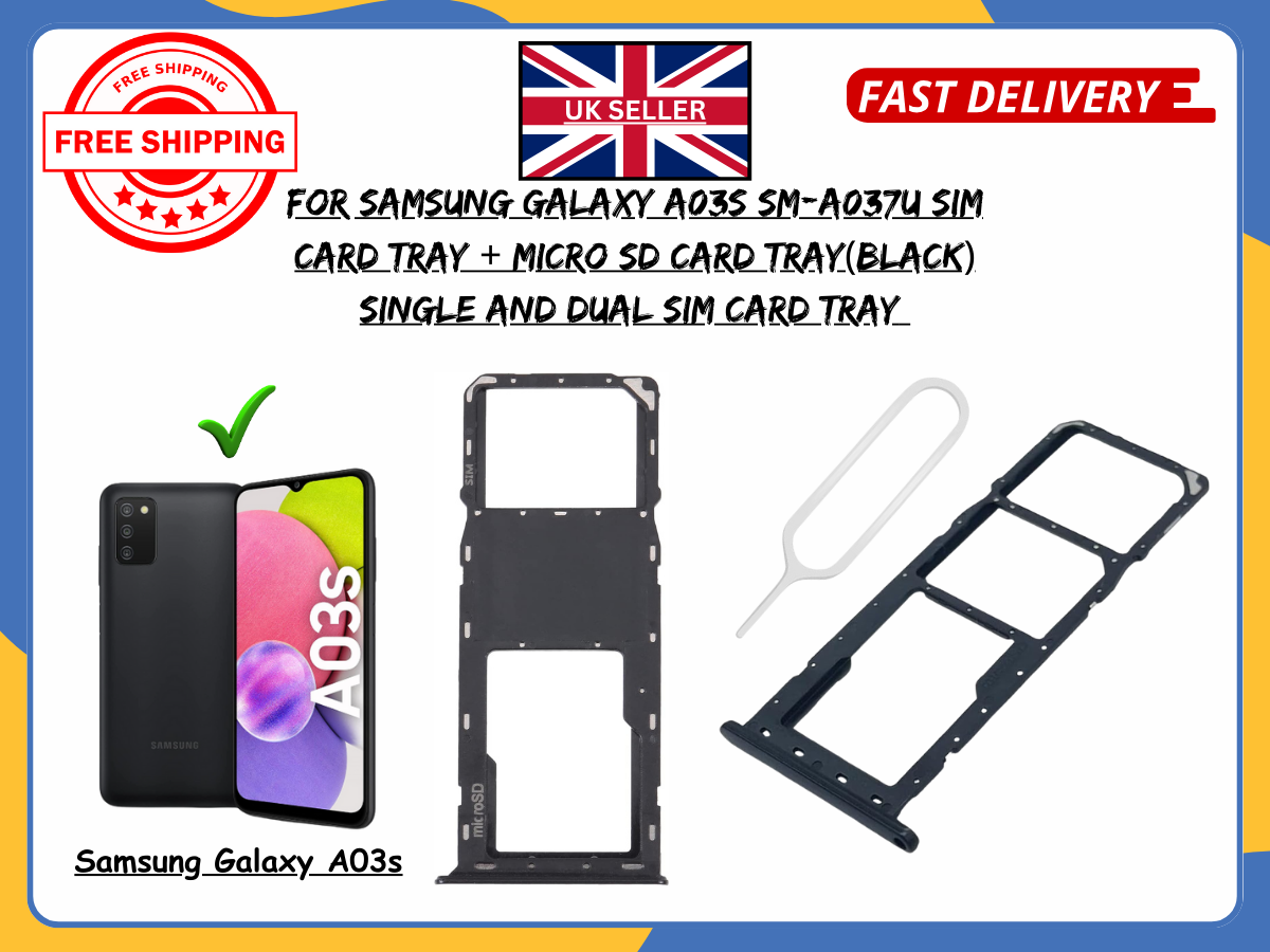 For Samsung Galaxy A03s SM-A037F Single/Dual SIM SD Card Tray Replacement UK