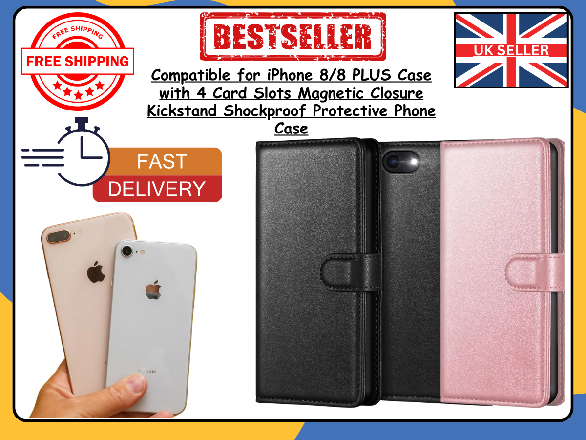 Samsung Galaxy S8/S8+ Leather Wallet Case – Flip Phone Cover, Card Holder UK