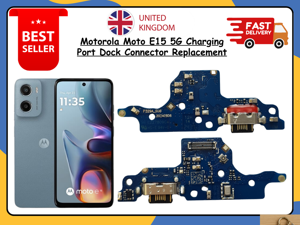 For Motorola Moto E15 Charging Port Dock Connector Flex Cable Mic Replacement UK
