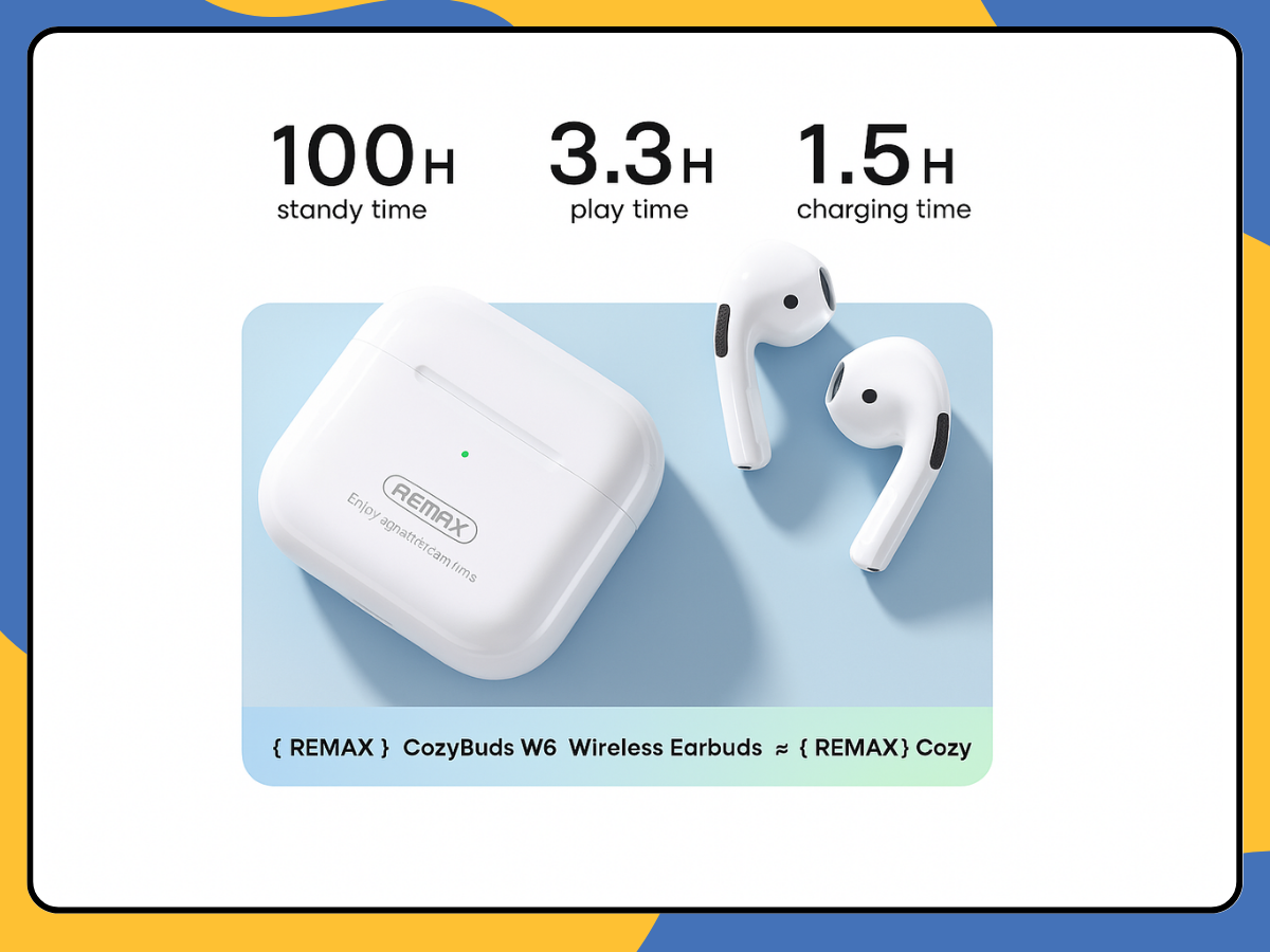 REMAX TWS-10i Wireless Earbuds Bluetooth 5.3 Headphones Charging Case UK