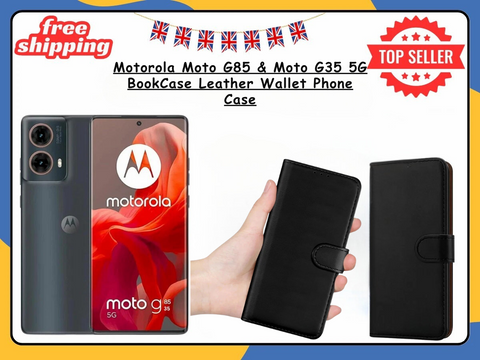Motorola Moto G85 / G35 Wallet Case PU Leather Flip Shockproof Stand Cover UK