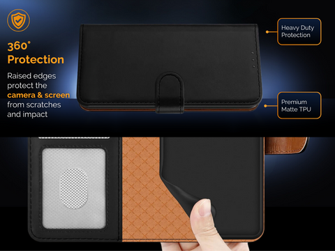 Motorola Moto G05 / E15 Folio Leather Gel Wallet Case Flip Stand Cover