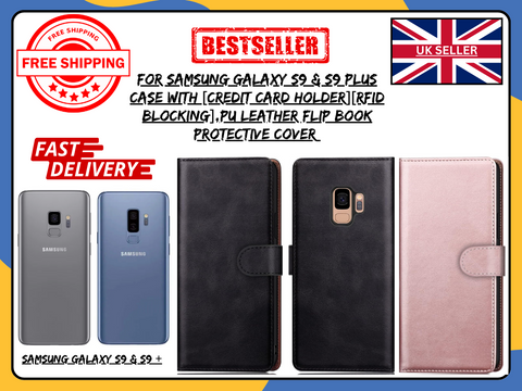 For Samsung Galaxy S9/S9 Plus Leather Wallet Flip Case | Card Holder Cover UK