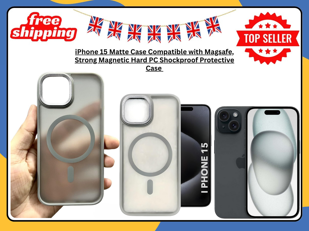 GENUINE APPLE IPHONE 15 SILICONE MAGSAFE MATTE SHOCKPROOF PHONE CASE GREY UK