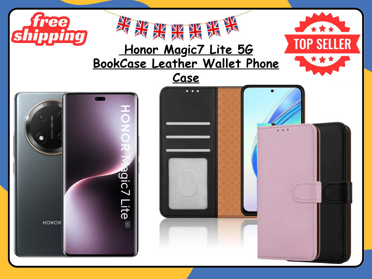 Honor Magic7 Lite Wallet Case PU Leather Flip Cover Card Holder Magnetic UK