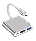 USB-C 3 port AV Digital Adapter Cable for Apple Samsung HUAWEI 4k Laptop to TV