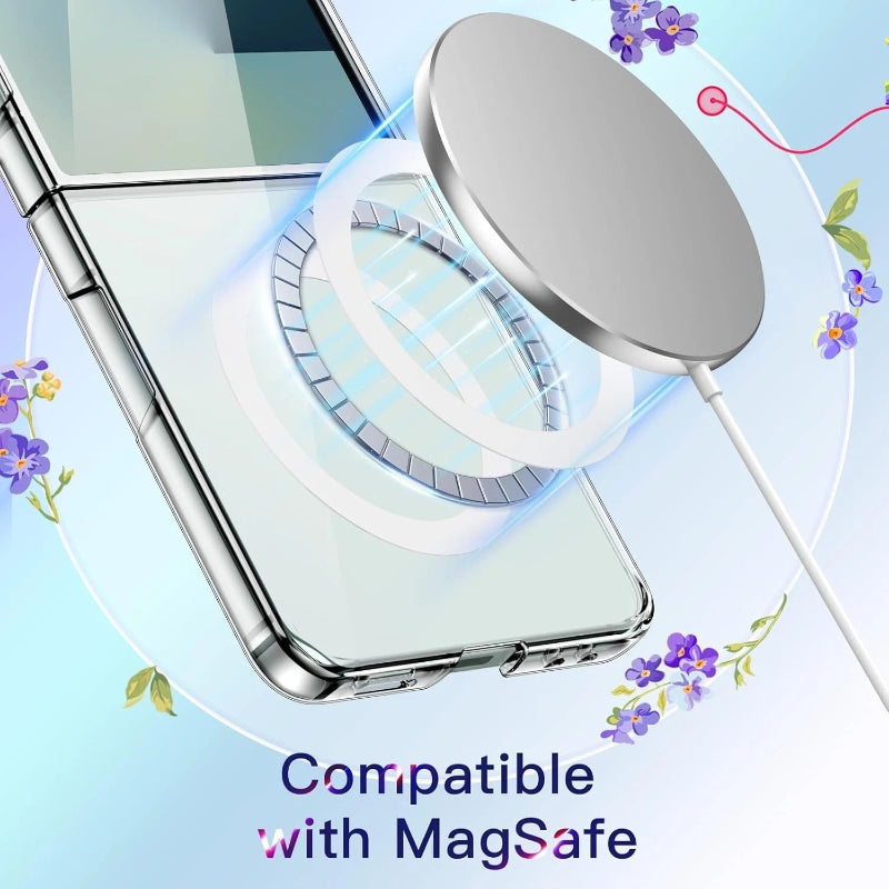 For Samsung Galaxy Z Flip 7 6 5 4 3 FE Clear Case MagSafe Charging Phone Cover