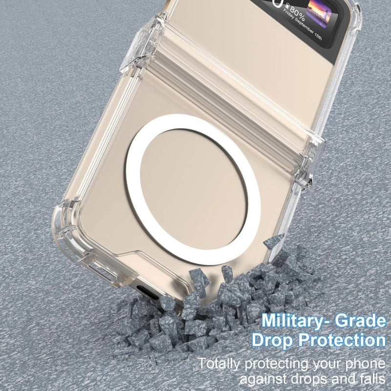 For Samsung Galaxy Z Flip 7 6 5 4 3 FE Clear Case MagSafe Charging Phone Cover