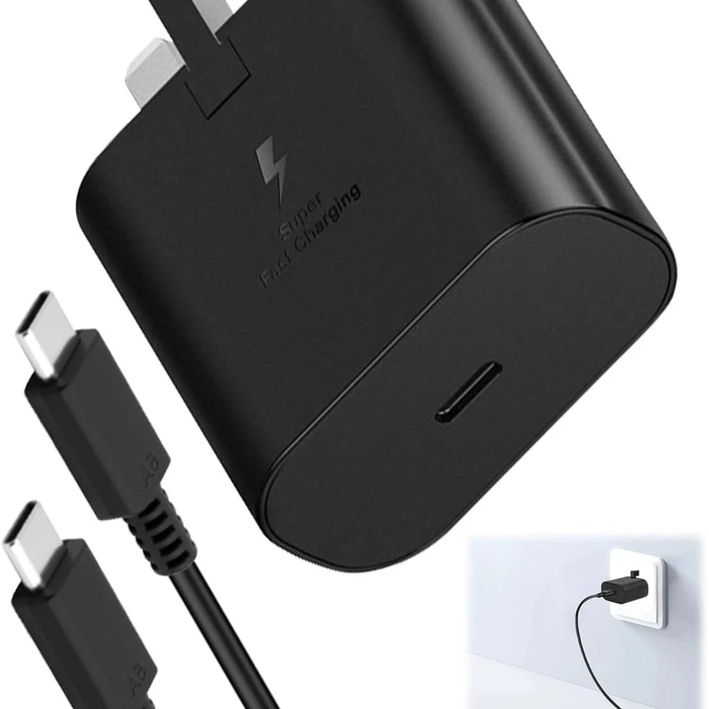 25W Super Fast Type C Charger Plug/Cable For Samsung Galaxy S23 S24 S25
