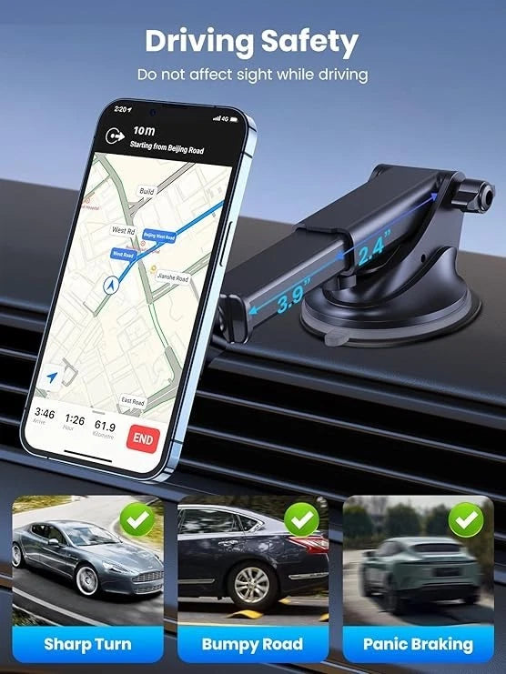 Car Phone Holder, Magnetic 360° Phone Mount for Windshield and Dashboard