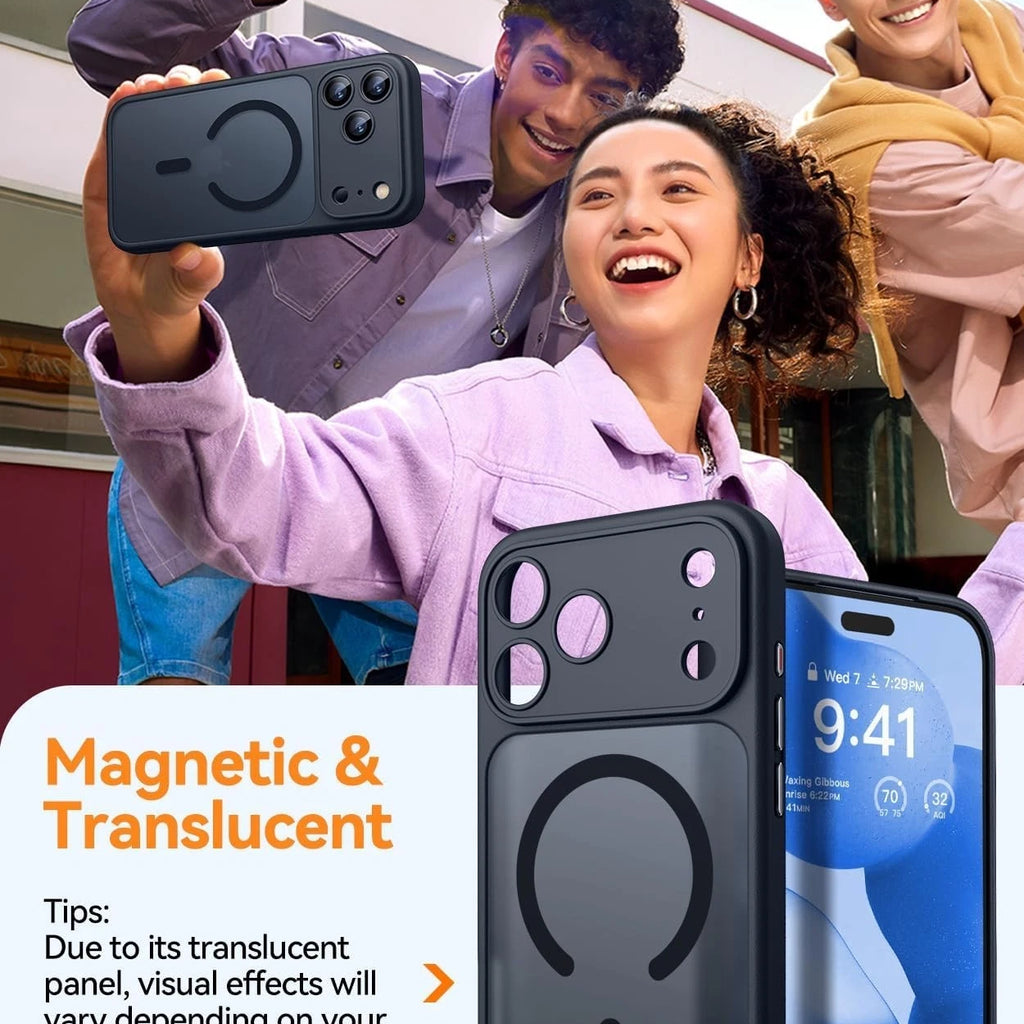 Magsafe Black Case for iPhone 17 Pro , Shockproof Camera Protection Case (6.3")