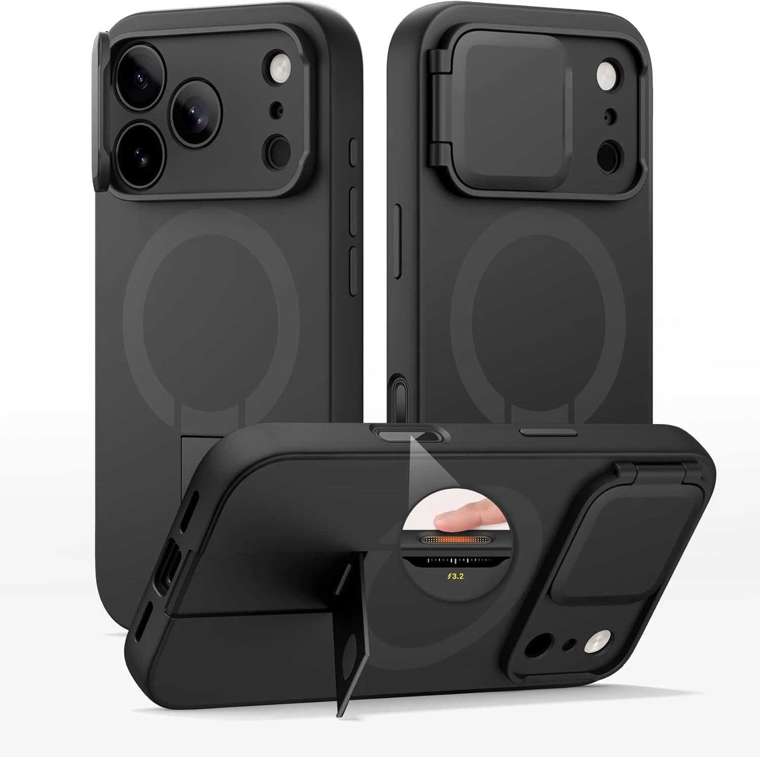 Magnetic Black Case for iPhone 17 Air , Shockproof Camera Protection Case 6.5"