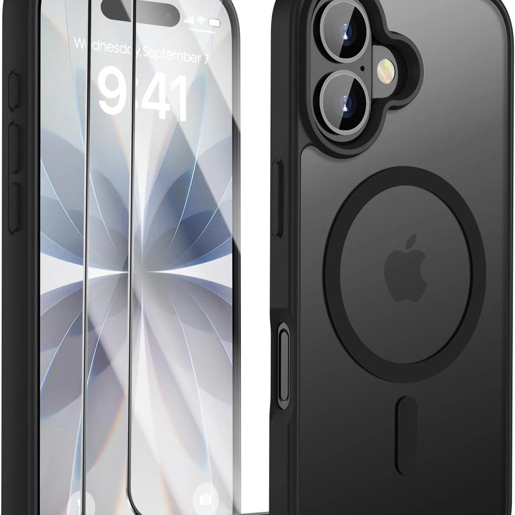 Magnetic Black Case for iPhone 17 , Shockproof Camera Protection Case (6.3")