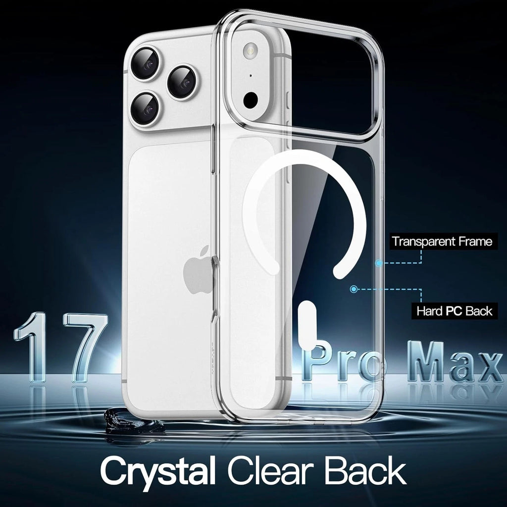 Magnetic Case for iPhone 17 Pro Max , Non-Yellowing Shockproof Bumper Clear Case