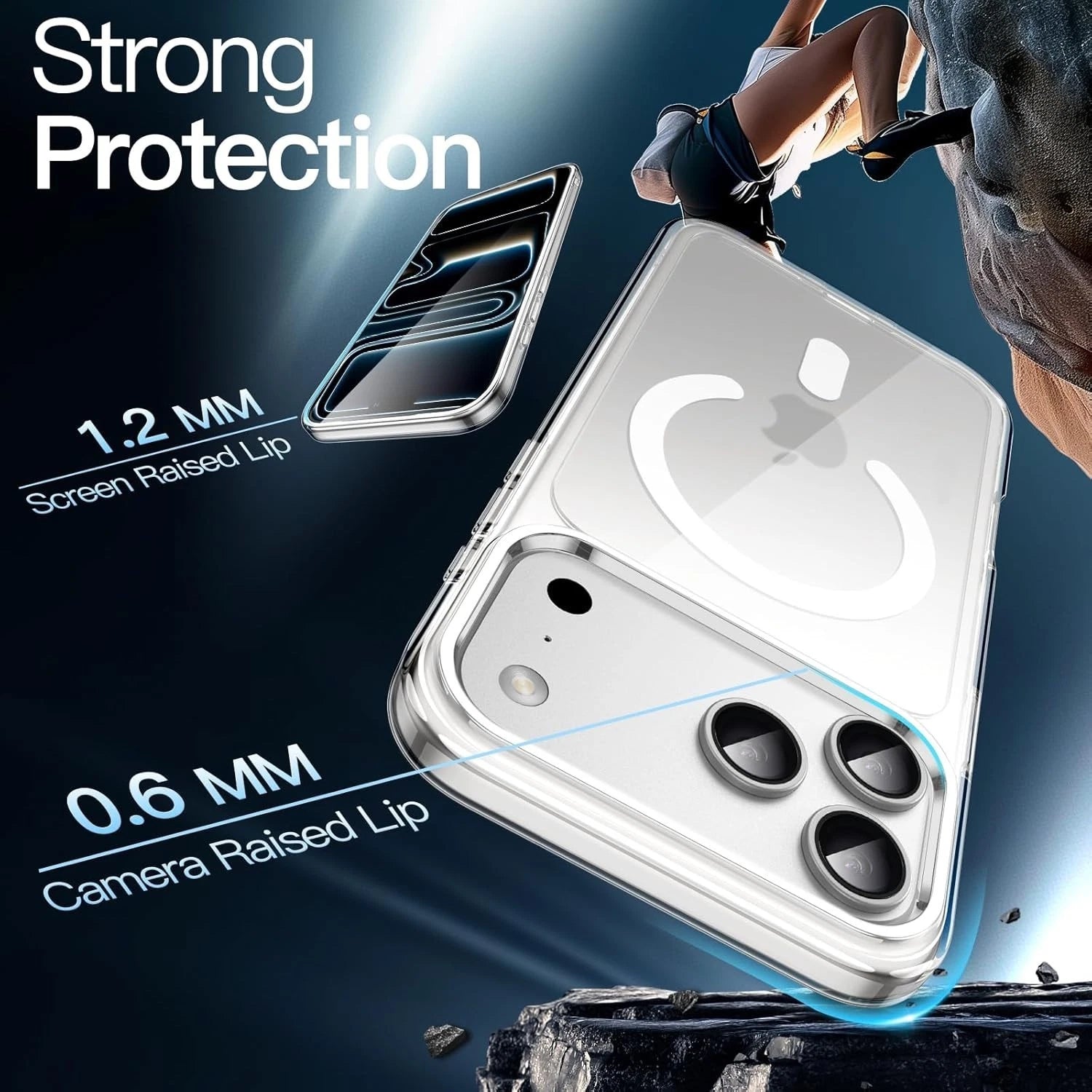 Magnetic Case for iPhone 17 Pro Max , Non-Yellowing Shockproof Bumper Clear Case