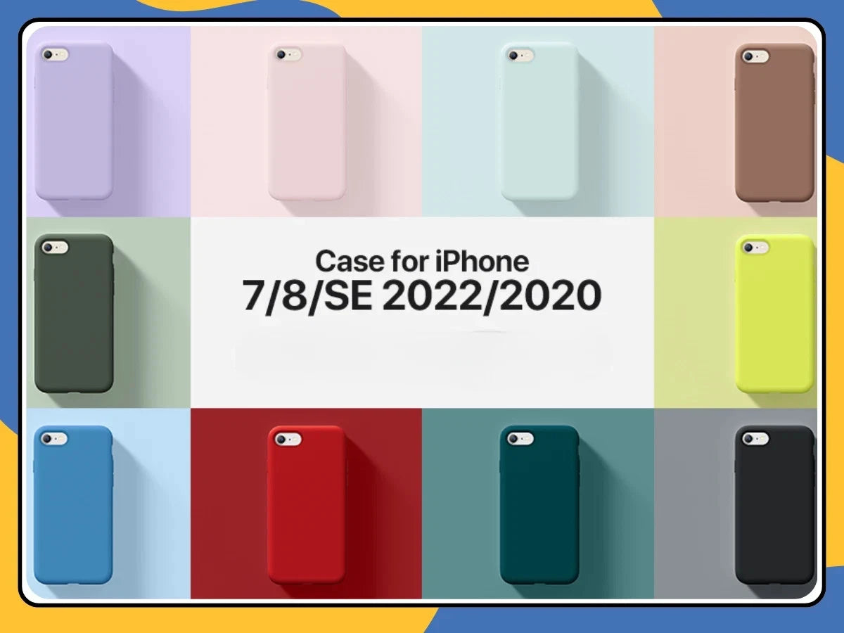 Liquid Silicone Phone Case for iPhone 7/8/se2020/22 Shockproof Gel Back Cover UK