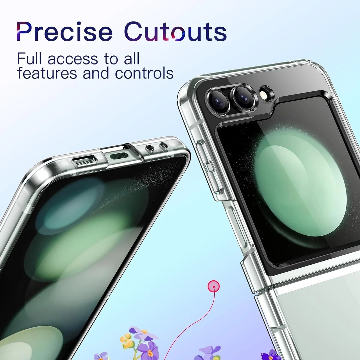 Clear Crystal Case For Samsung Galaxy Z Flip 3 4 5 6 7 Slim Protective Cover