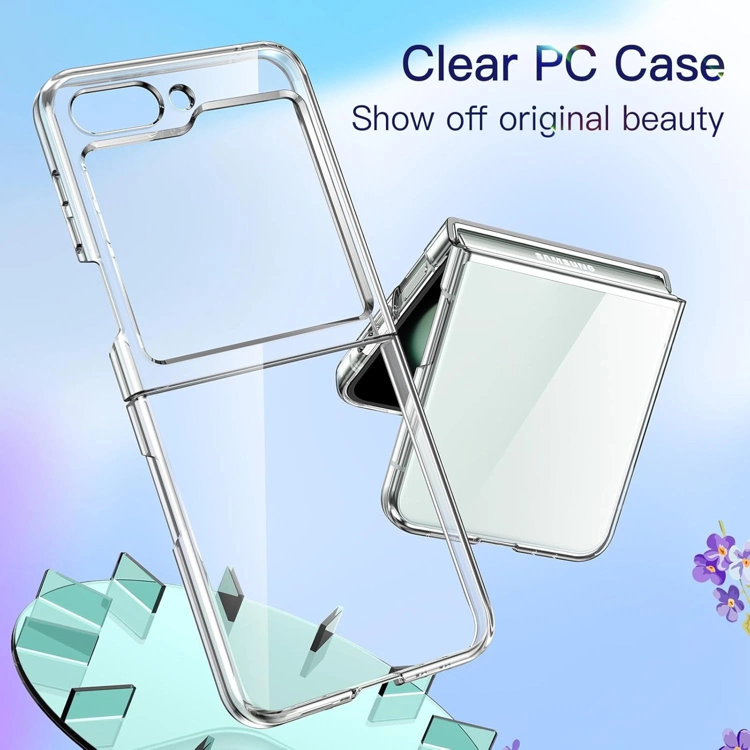 Clear Crystal Case For Samsung Galaxy Z Flip 3 4 5 6 7 Slim Protective Cover