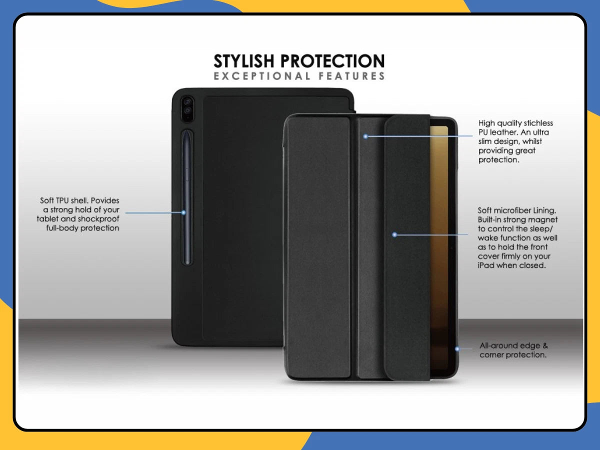 2x Case For Samsung Galaxy Tab S10 FE+Plus Tri-Fold Cover With S Pen Holder UK