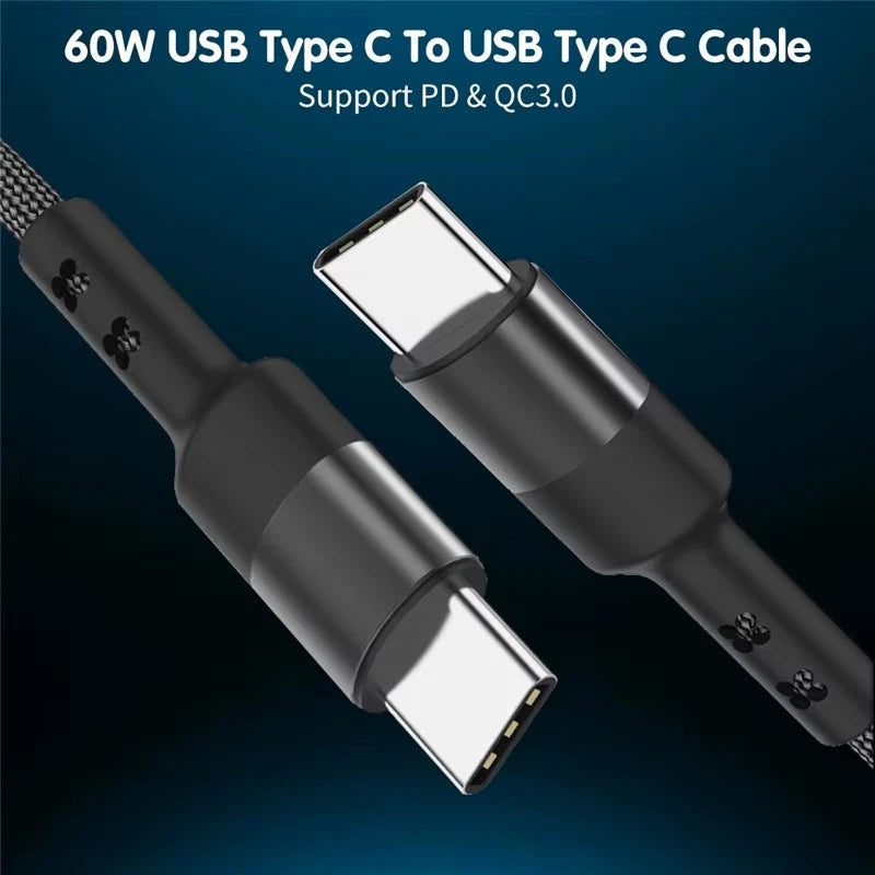USB-C Cable To USB-C Braided Fast Charger Cable Type C Lead For iPhone 15 16 17