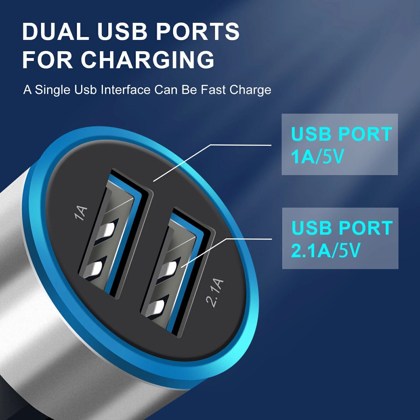 Fast Car Charger PD 20W Dual Port USB Socket Power Adapter For iPhone Samsung