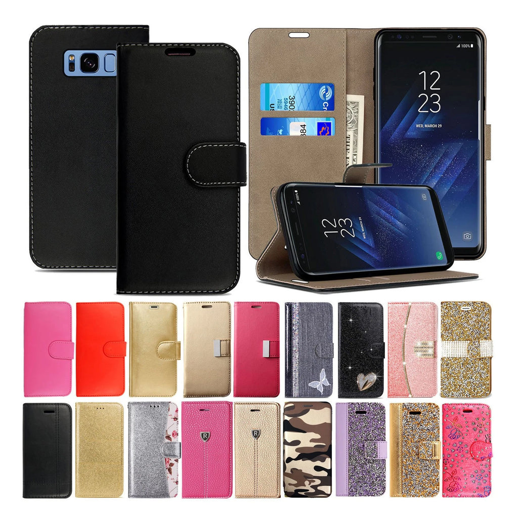 Samsung Galaxy S8/S8+ Leather Wallet Case – Flip Phone Cover, Card Holder UK