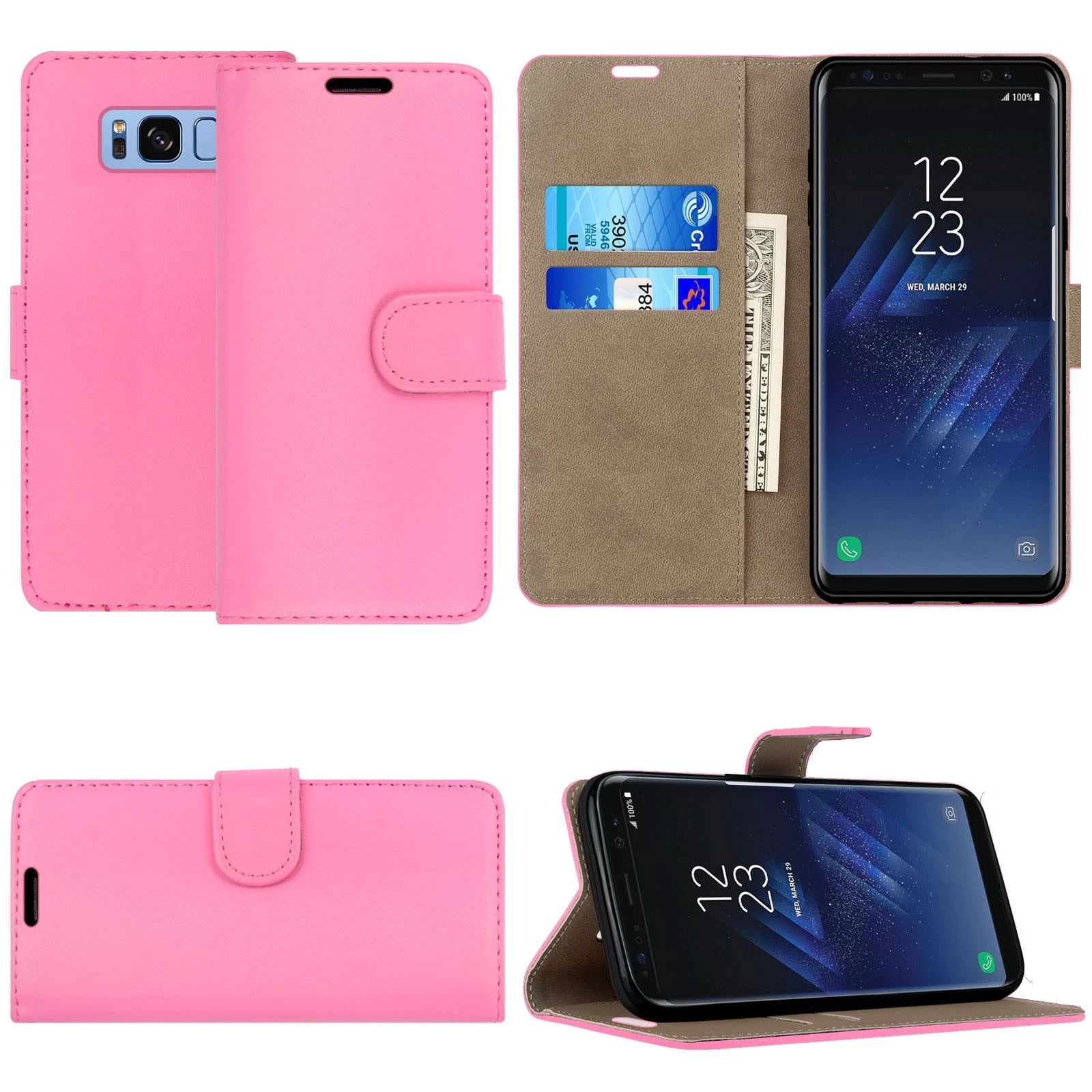 Samsung Galaxy S8/S8+ Leather Wallet Case – Flip Phone Cover, Card Holder UK