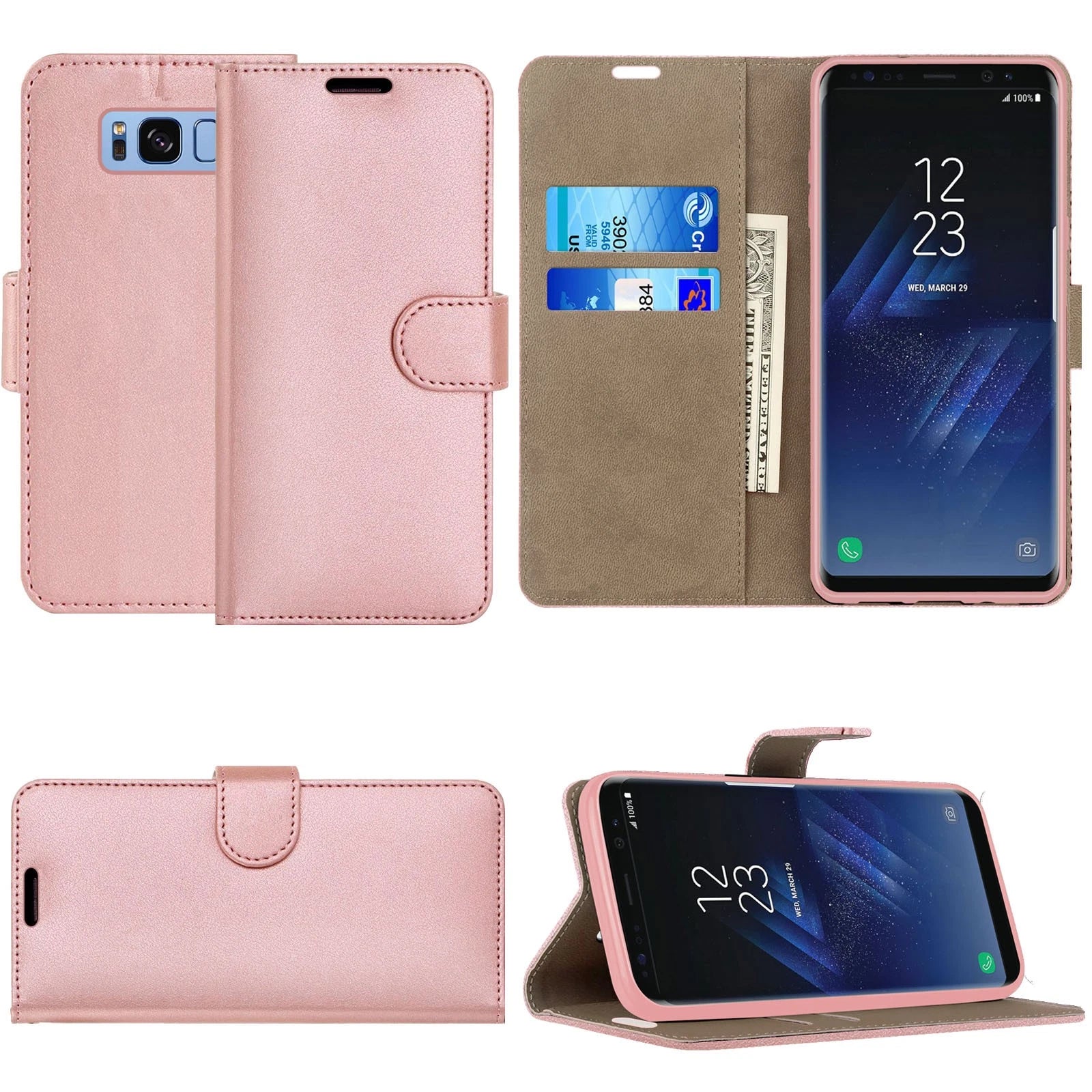 Samsung Galaxy S8/S8+ Leather Wallet Case – Flip Phone Cover, Card Holder UK