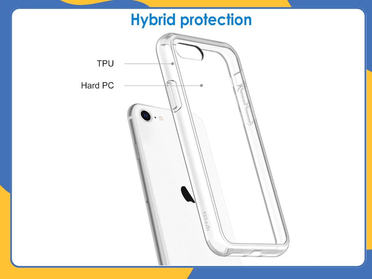 iPhone 7/8/SE (2020/2022) Clear Shockproof Silicone Gel Case Cover - UK Seller