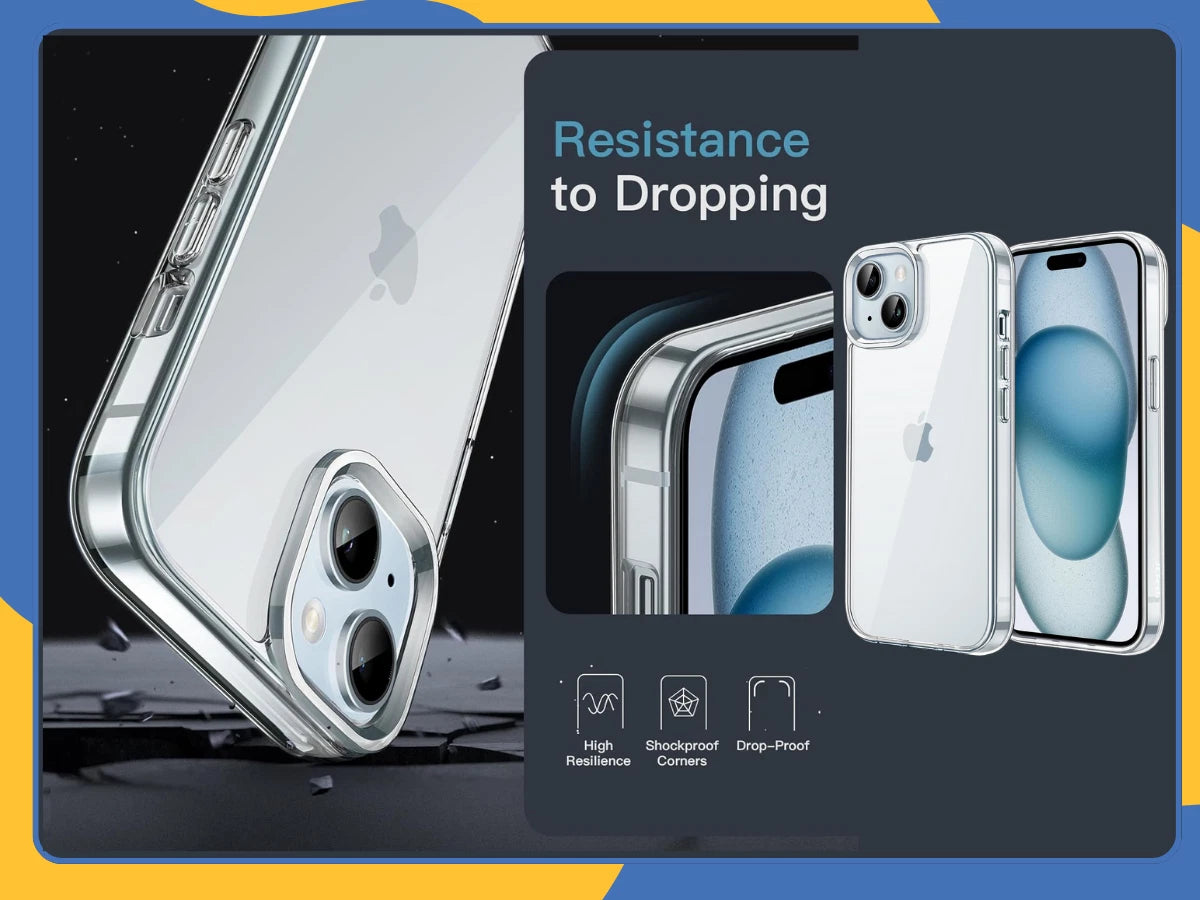 iPhone 15/15 Plus/15 Pro/Pro Max Clear Shockproof Silicone Gel Case – UK Seller