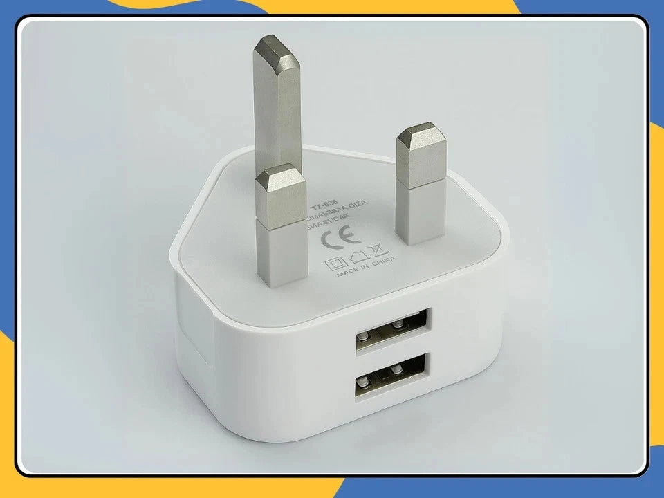 APPLE IPHONE 3Pin Dual USB CHARGER POWER ADAPTER 2 PORT USB 5C Fast Charger Plug