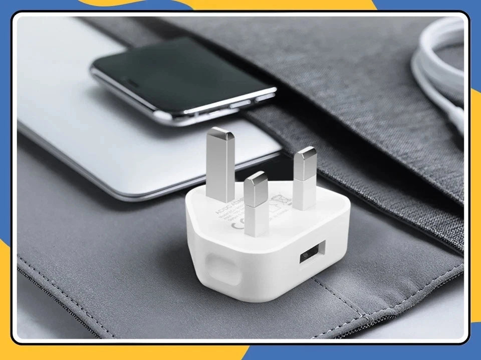 UK Mains 3 Pin Plug Adapter Wall Charger 1 Port USB Adapter For Phones Tablets