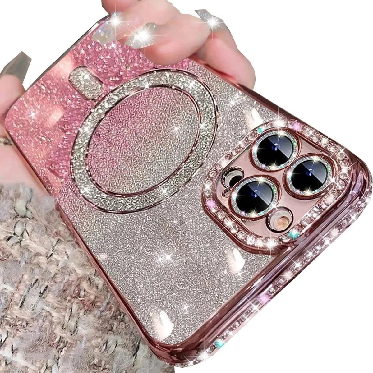 Diamond glitter magsafe case iphone 17