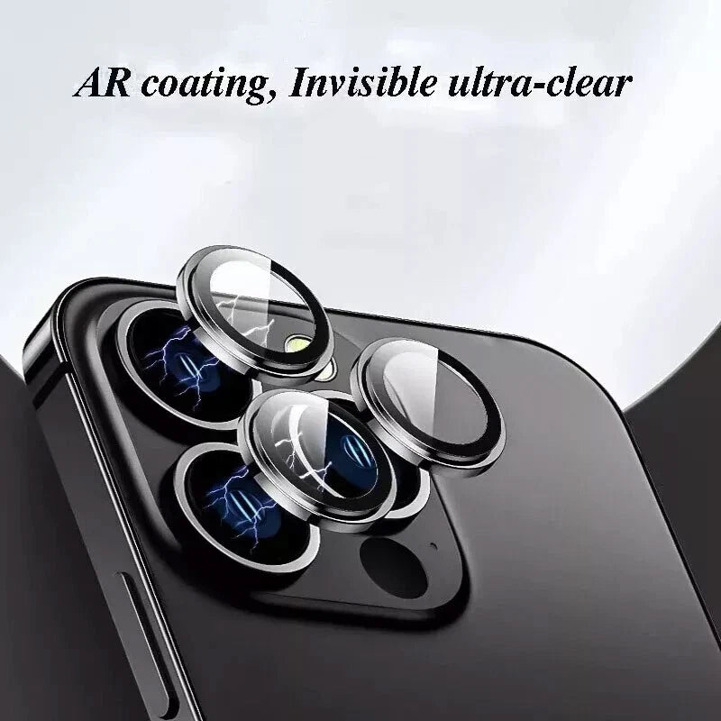 Camera Lens Protector for iPhone 15 16 Pro Max Metal Ring Glass Lens Cover