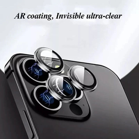 Camera Lens Protector for iPhone 15 16 Pro Max Metal Ring Glass Lens Cover