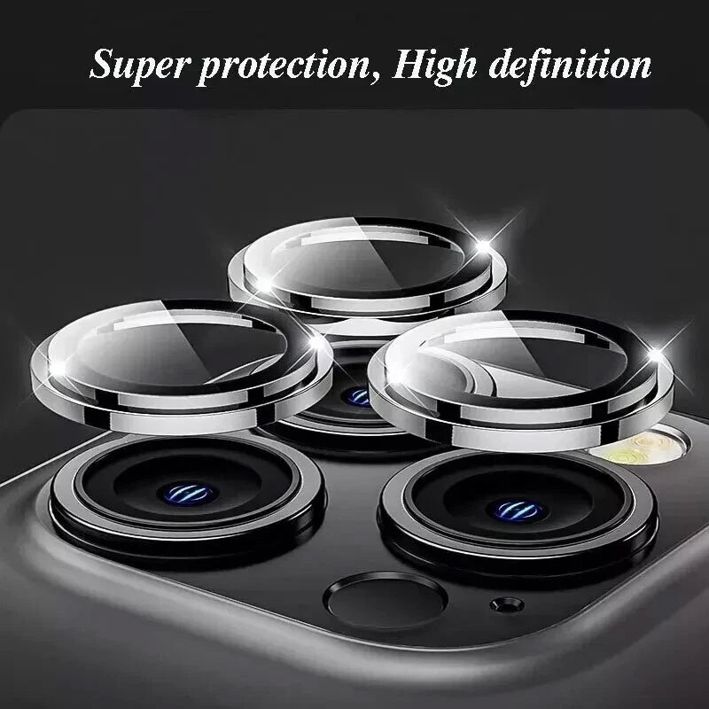 Camera Lens Protector for iPhone 15 16 Pro Max Metal Ring Glass Lens Cover