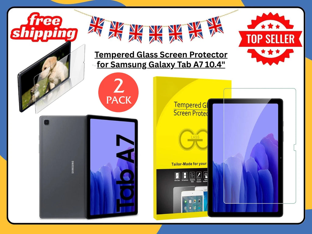 2X Screen Protector For Samsung Galaxy Tab A7 (T500)  Tempered Glass UK