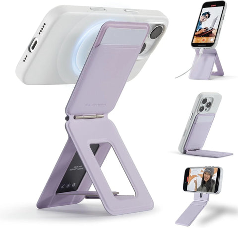 Magnetic Magsafe Leather Tripod Phone Stand & Card Slot For Iphone 12-17 Pro Max