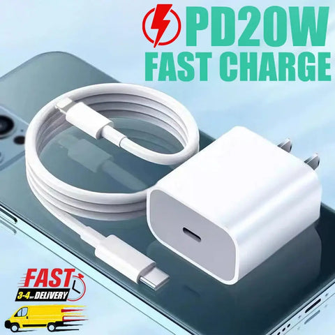 20W Super Fast Charger +Cable Type C For iPhone Xs XR 8Plus 6 14 13 12 11Pro Max