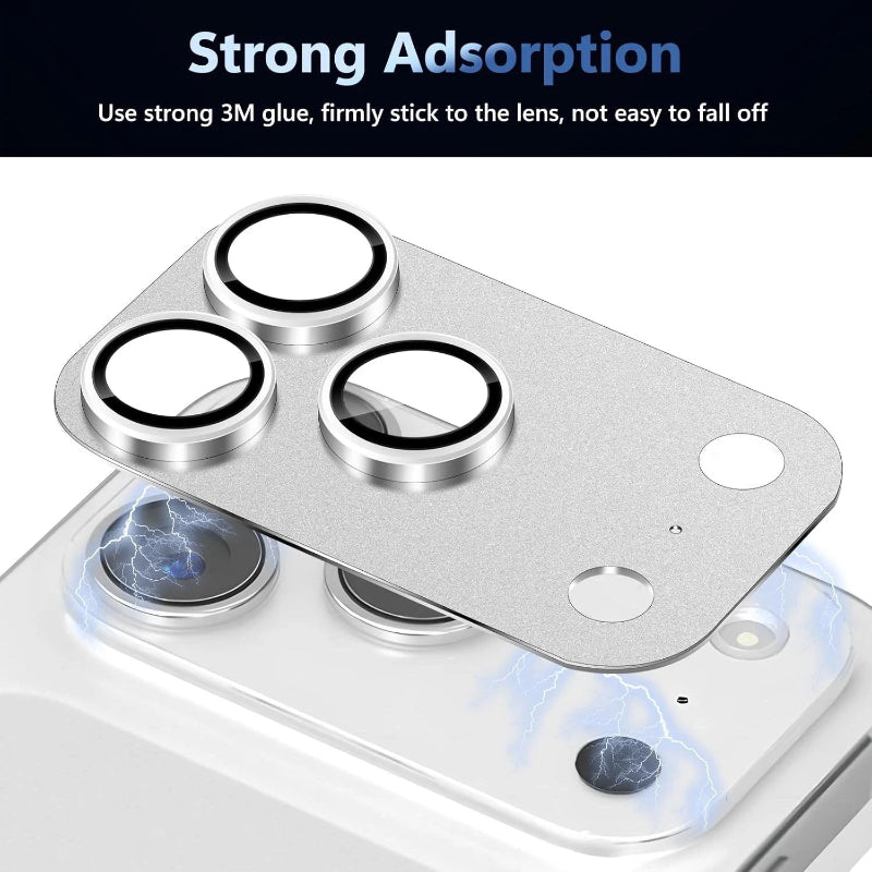 For iPhone 17 Pro Max Metal Camera Lens Protector Tempered Glass Full Cover 9H