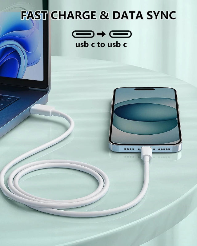 20W Fast USB-C Charger Plug/Data Cable For IPhone 17 16 15 Pro Max Plus